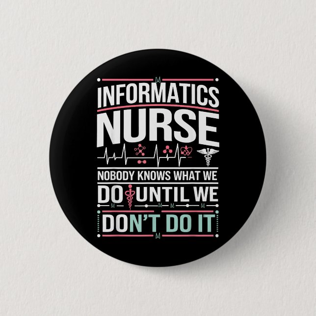 Lustige Informatik-Krankenschwester Informatik-Pfl Button (Vorderseite)