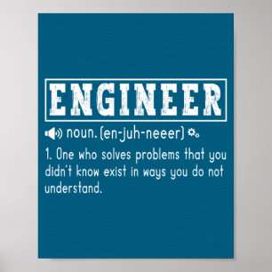 Lustige Ingenieur-Definition Ingenieurwesen Proble Poster
