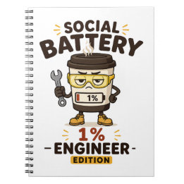 Lustige Ingenieur-Notizbuch-Journal 'Soziale Batte Notizblock
