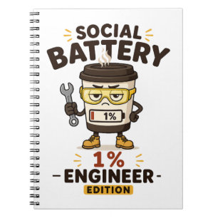 Lustige Ingenieur-Notizbuch-Journal 'Soziale Batte Notizblock