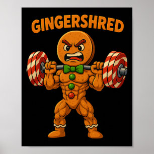 Lustige Ingwerbrot-Weihnachtsgymnastik Poster