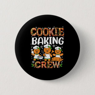 Lustige Ingwerbrotliebhaber-Cookie-Back-Crew-Chris Button