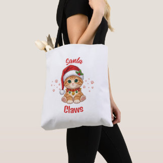 Lustige Ingwerkatze Weihnachten Santa Hut Wortspie
