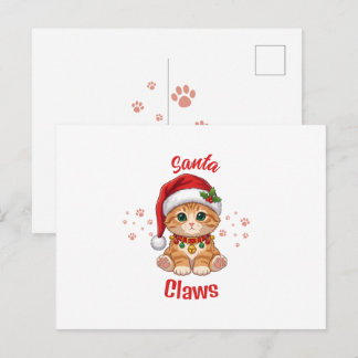 Lustige Ingwerkatze Weihnachten Santa Hut Wortspie