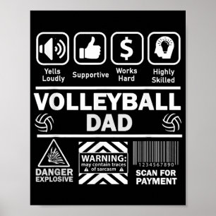 Lustige Inhalte des Volleyball-Vaters Sportvater Poster