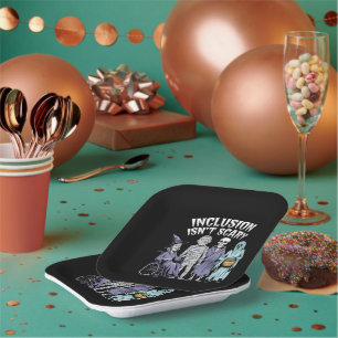 Lustige Inklusion ist nicht gruselig Lehrer Hallow Pappteller