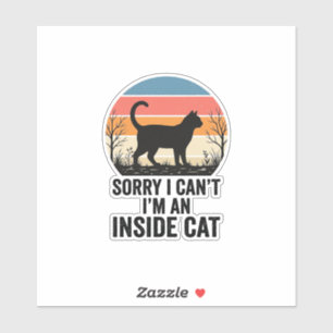Lustige Innenkatze Vintage Katzenliebhaber Design_ Aufkleber