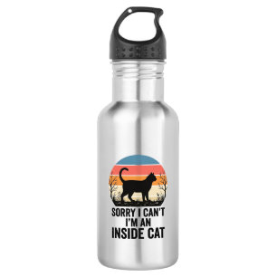 Lustige Innenkatze Vintage Katzenliebhaber Design_ Edelstahlflasche