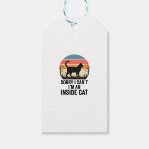 Lustige Innenkatze Vintage Katzenliebhaber Design_ Geschenkanhänger