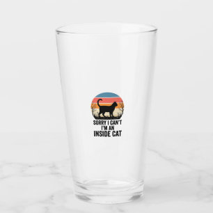 Lustige Innenkatze Vintage Katzenliebhaber Design_ Glas