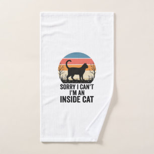 Lustige Innenkatze Vintage Katzenliebhaber Design_ Handtuch
