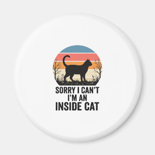 Lustige Innenkatze Vintage Katzenliebhaber Design_ Magnet