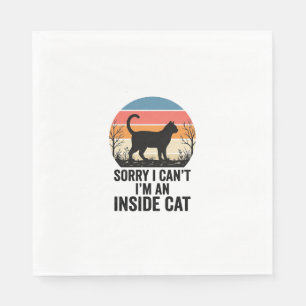 Lustige Innenkatze Vintage Katzenliebhaber Design_ Serviette