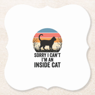 Lustige Innenkatze Vintage Katzenliebhaber Design_ Untersetzer