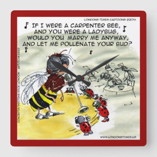 Lustige Insekten-Nachtclub-Sänger-Wanduhr Quadratische Wanduhr