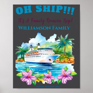 Lustige Insel-Kreuzfahrtschiff-Familientreffen Poster