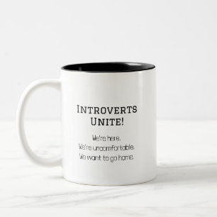 Lustige Introvertierte vereinigen euch Humorvolles Zweifarbige Tasse