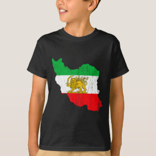 Lustige Iran-Flagge Karte Löwe Persisch T-Shirt