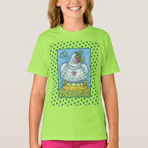 LUSTIGE IRLÄNDISCHE HENNE, EIER UND KLEEBLÄTTER SÜ T-Shirt