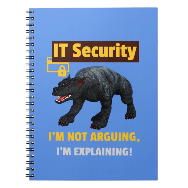 Lustige IT-Sicherheit Erklärt Tech Humor Design Notizblock (Vorderseite)