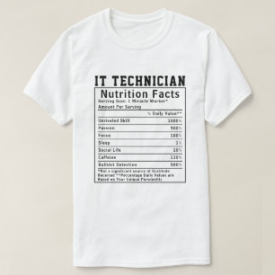 Lustige IT-Techniker-Ernährungsfakten Tech-Mitarbe T-Shirt