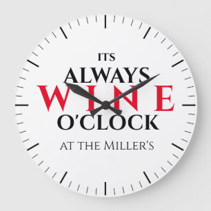 Lustige "It's Wine O'Clock" Bar Wanduhr - Modern