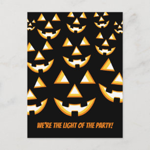 Lustige Jack-O'-Lantern Licht der Party-Postkarte Postkarte