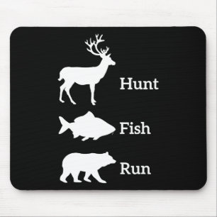Lustige Jagd Angeln Jagd Fisch Laufen Bär Geschenk Mousepad
