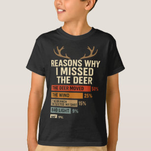 Lustige Jägergründe, warum ich das Rotwild verpass T-Shirt