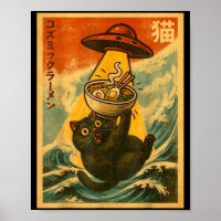 Lustige japanische Anime-Ufo-Katzen-Ramen Männer F
