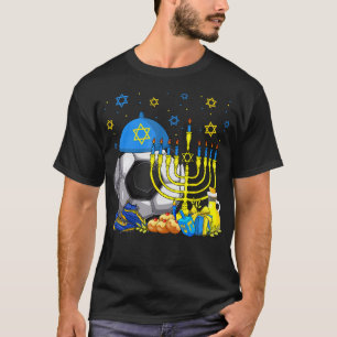 Lustige jüdische Fußballschuhe Menora Hanukkah C T-Shirt