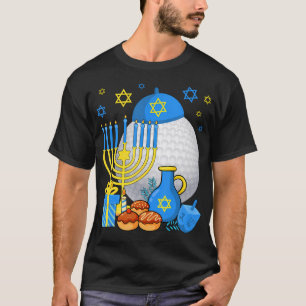 Lustige jüdische Golfball-Menora Frohes Chanukka C T-Shirt
