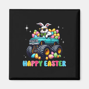 Lustige Jungen Frohe Ostern Monster Truck Ostereie Magnet