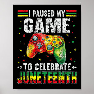 Lustige Jungen Gamer Juneteenth Schwarze Kinder Ga Poster