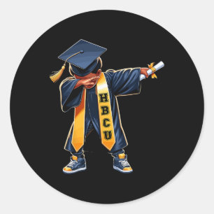 Lustige Jungen Hbcu Abschluss Dabbing Abitur Runder Aufkleber