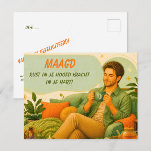 Lustige Jungfrau-Geburtstagskarte für [ihn] Postkarte