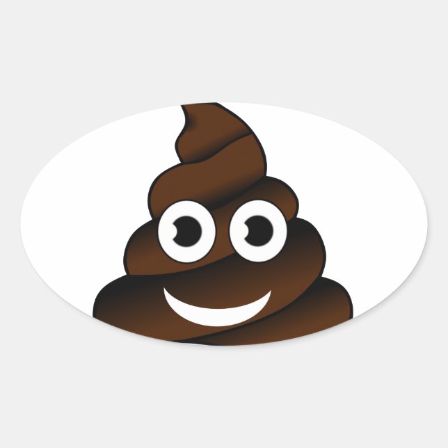 lustige kack-Emoji Ovaler Aufkleber (Vorderseite)