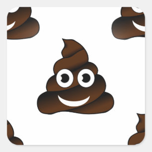 lustige kack-Emoji Quadratischer Aufkleber