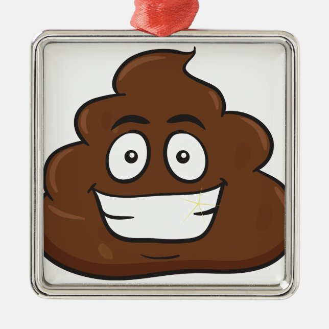 lustige kack-Emoji Silbernes Ornament (Vorne)