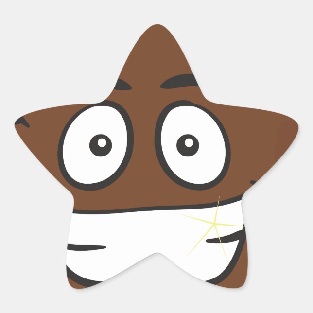 lustige kack-Emoji Stern-Aufkleber (Vorderseite)