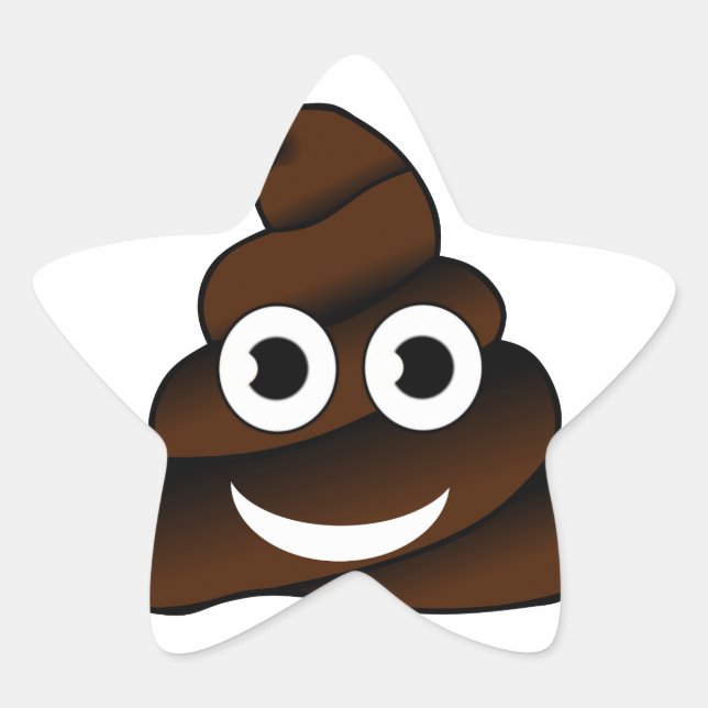 lustige kack-Emoji Stern-Aufkleber (Vorderseite)