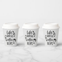 lustige Kaffee Bar Art Paper Cups Pappbecher