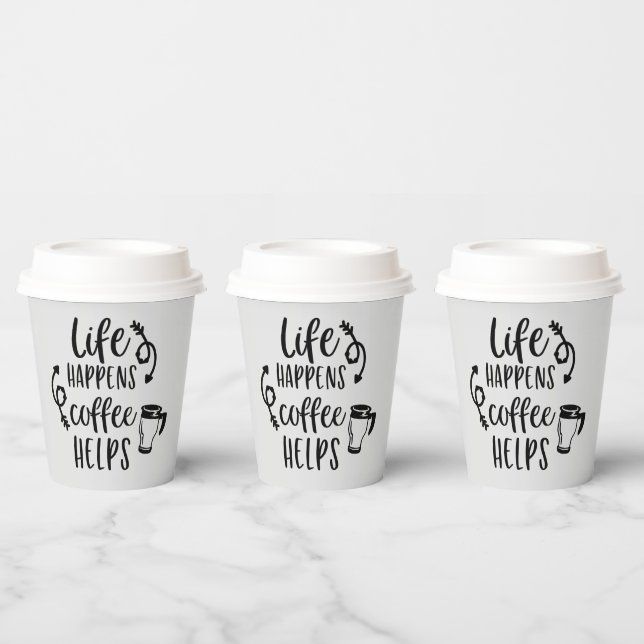lustige Kaffee Bar Art Paper Cups Pappbecher (Multi)