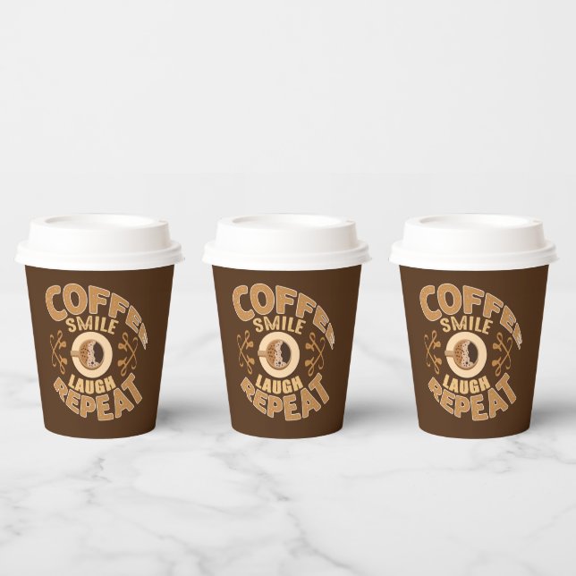 lustige Kaffee Bar Party Art Paper Cups Pappbecher (Multi)
