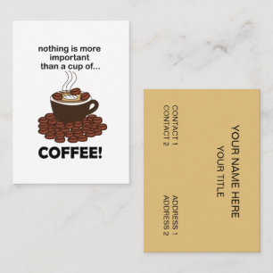 Lustige Kaffee-Café-Bar Visitenkarte