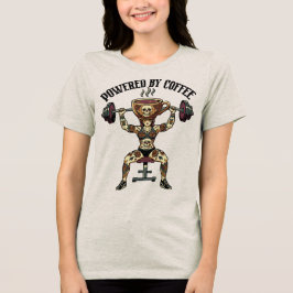 Lustige Kaffee-Fitness-Workout-Illustration Tri-Blend Shirt