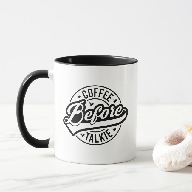 Lustige Kaffee-Gesprächs-Wortkunst  Tasse (Mit Donut)