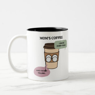Lustige Kaffee-Mama-Geheimwissen-Zitat Zweifarbige Tasse