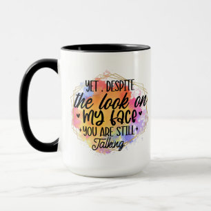 Lustige Kaffee-Sarkasmus-Wortkunst-Gesicht Tasse