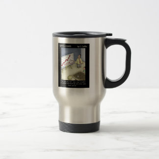 Lustige Kaffee-Tassen: Glas halb voll Reisebecher